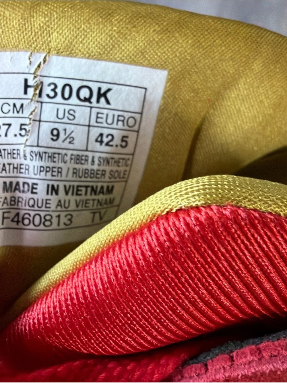 Asics Red and White Suede Trainer with Gold Lining - Picture 8 of 8